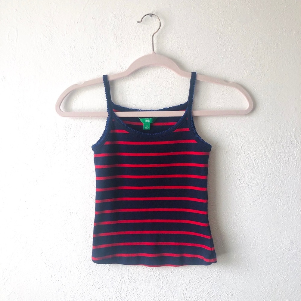 🎉 Final Price dip red & blue striped tank top D5